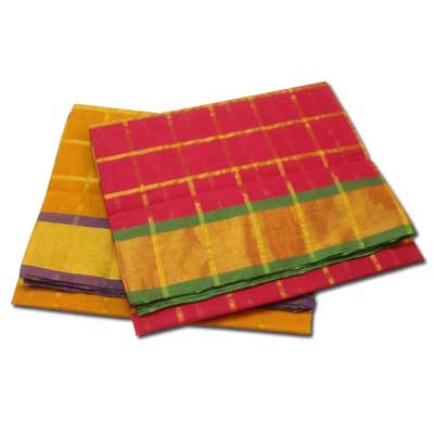 "Chettinadu Zari checks cotton sarees SLSM-46 n SLSM-47(2 Sarees) - Click here to View more details about this Product